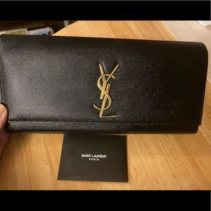 YSL Black and Gold Clutch